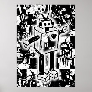 Poster Robot Graffiti