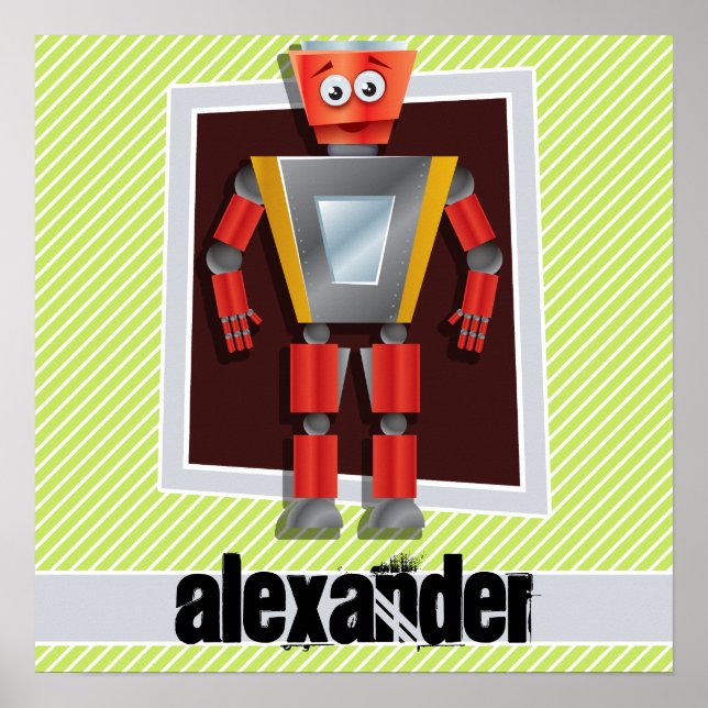 Poster Robot ; Grandes vertes et blanches de chaux (Devant)