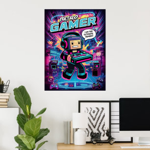 Poster Robot Rétro Gamer