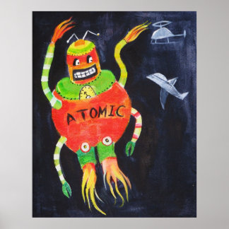 Poster Robot Retro pop art Vintage