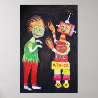 Poster Robot Retro pop art Vintage