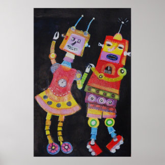 Poster Robot Retro pop art Vintage