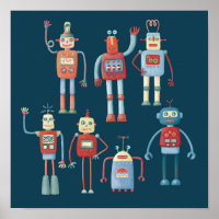 Robots rétro style des années 1950