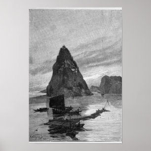 Poster Roche du petit orphelin sur le fleuve Yangtze