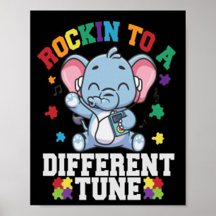 Poster Rocher à un autre ton mignon éléphant Autisme