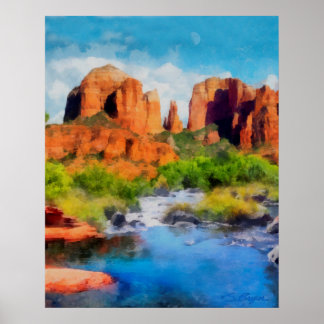 Poster "Rocher de la Cathédrale" "Art de Sedona"