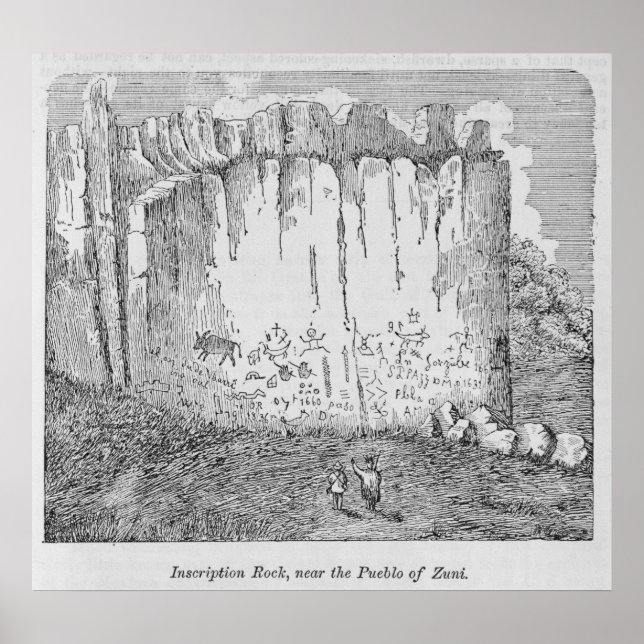 Poster Rocher de l'Inscription, près du Pueblo de Zuni (Devant)
