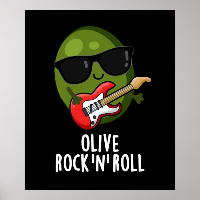 Poster Rocher D'Olive Et Rouleau Funny Rocker Pun D'Olive (Devant)
