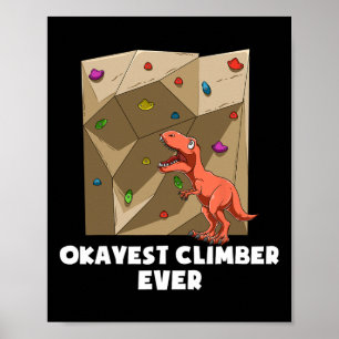 Poster Rocher drôle de l'escalade de bloc T-rex