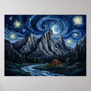 Poster Rocher étoilé de Seneca la nuit