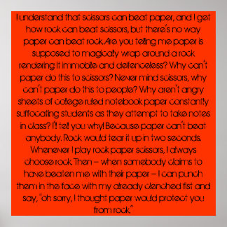 Poster Rocher, papier, rocher.