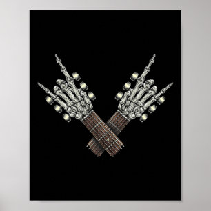Poster Rocher Sur La Guitare Cou Rock Et Rouler Halloween