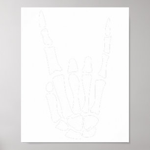 Poster Rocher sur squelette Signe main - Hallowee minimal