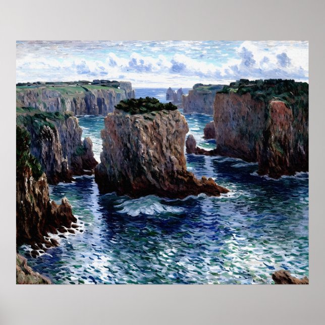 Poster Rochers à Port-Goulphar, Belle-Île (Devant)