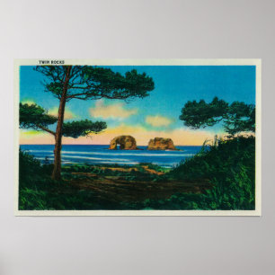 Poster Roches jumelles sur l'Orégon CoastCoast