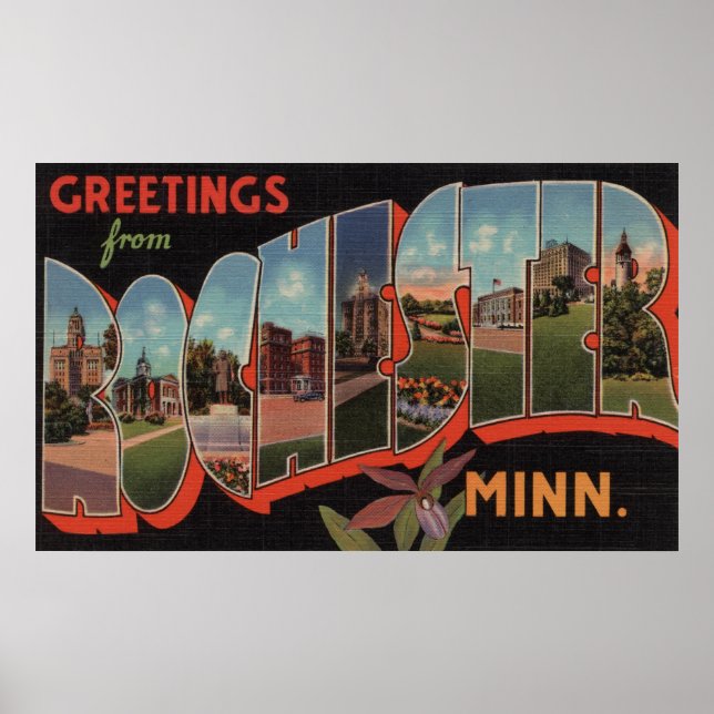Poster Rochester, Minnesota - Scènes de grandes lettres 2 (Devant)
