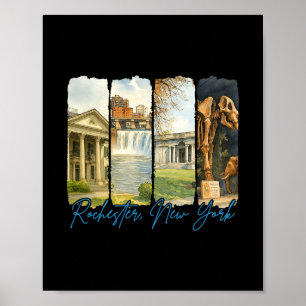 Poster Rochester New York Voyageant Coup de pinceau Souve