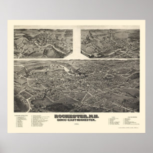 Poster Rochester, NH Panoramic Map - 1884