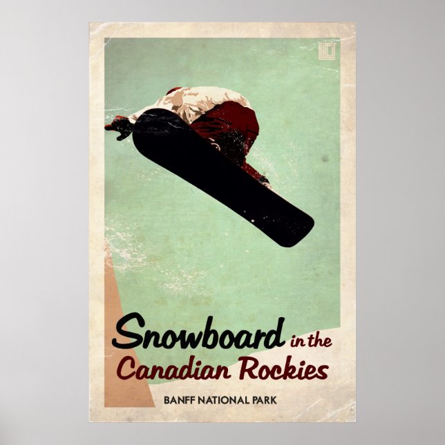 Poster Rocheuses canadiennes - Effet Vintage (Devant)