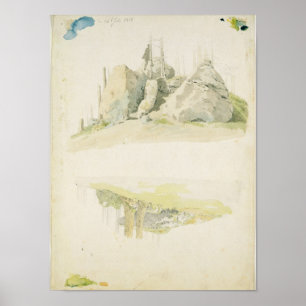 Poster Rock and Tree : Deux études, 12 juillet 1810