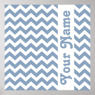 Poster Rock Blue Safari Chevron avec texte personnalisé