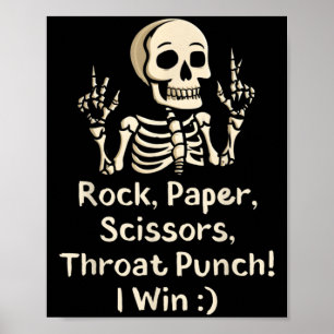 Poster Rock, Ciseaux Papier Throat Punch Je gagne Drôle S