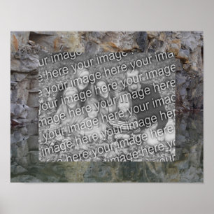 Poster Rock Cliff Reflections In Pond Ajouter Votre Photo
