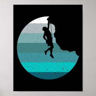 Poster Rock Climbing Retro Bouldering Climber Vintage Sty