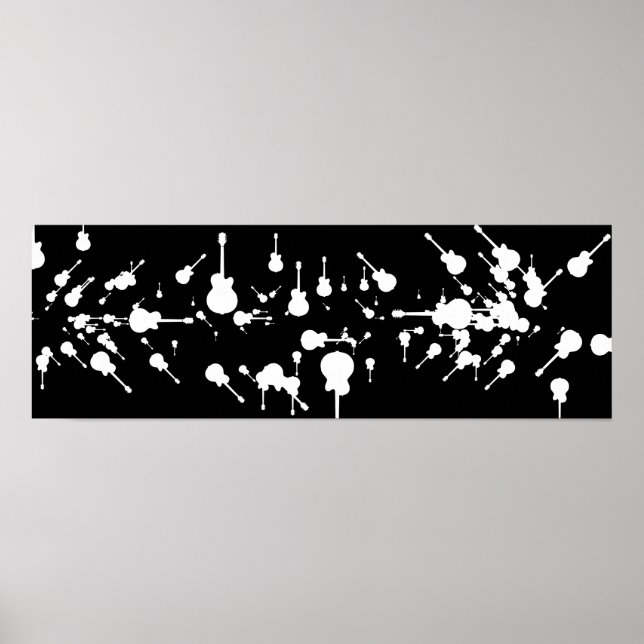 Poster rock guitare noir et blanc (Devant)