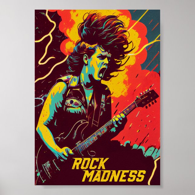 Poster Rock Madness Music Prints : Gras et Vibrant (Devant)