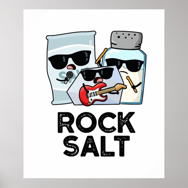 Poster Rock Salt Funny Condiment Music Pun (Devant)