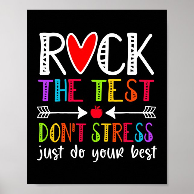 Poster Rock The Test Teacher Test Day Test Test Day Drôle (Devant)