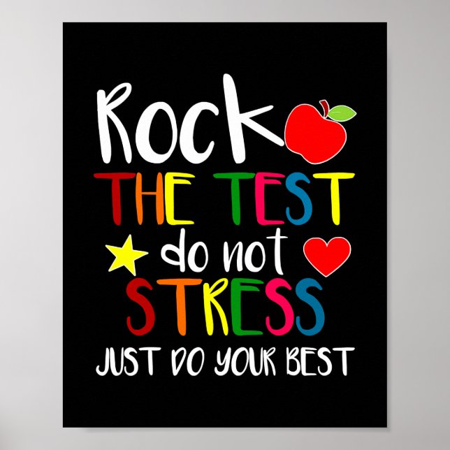Poster Rock The Test Teacher Test Day Test Test Day Drôle (Devant)