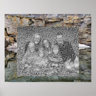 Poster Rock Wall Reflections Pond Ajouter Votre Photo