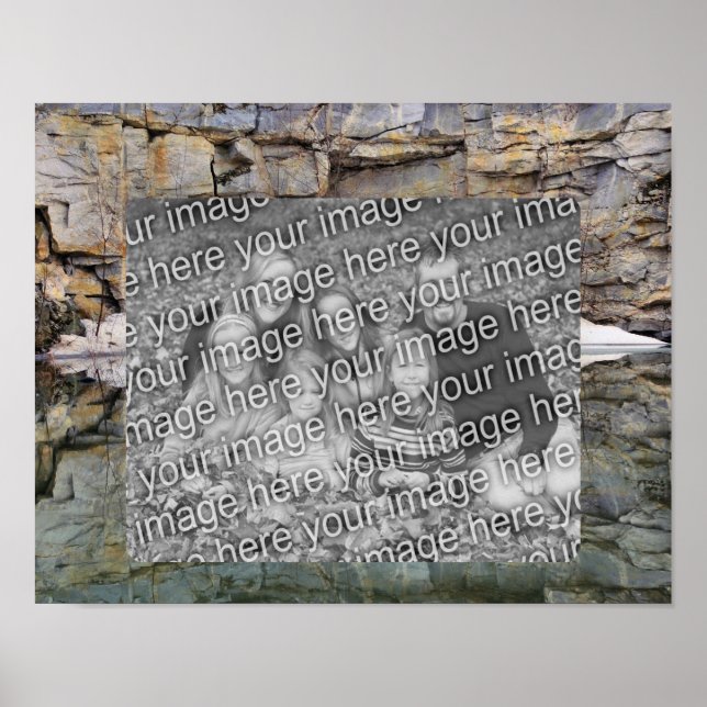 Poster Rock Wall Reflections Pond Ajouter Votre Photo (Devant)