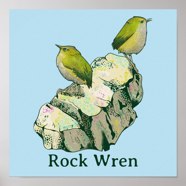 Poster Rock Wen birds Nouvelle-Zélande (Devant)