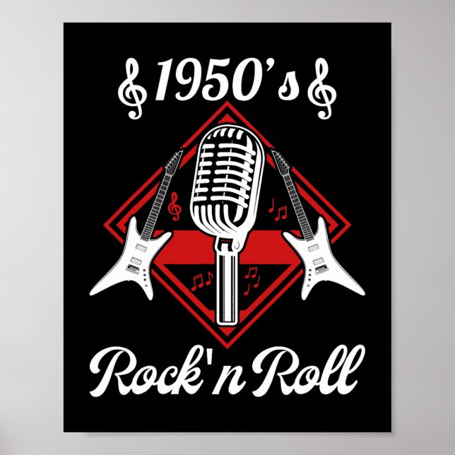 Poster Rockabilly les années 50 Rock et Roll Music (Devant)
