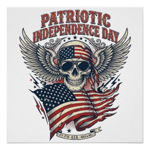 Poster Rocker du bandana patriotique Méta musique Old Glo