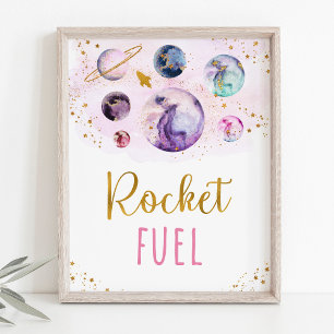 Poster Rocket Fuel Rose Gold Space Anniversaire