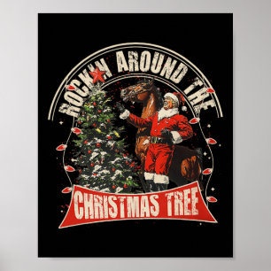 Poster Rockin' Autour De Noël Drôle Cowboy Trump Nous