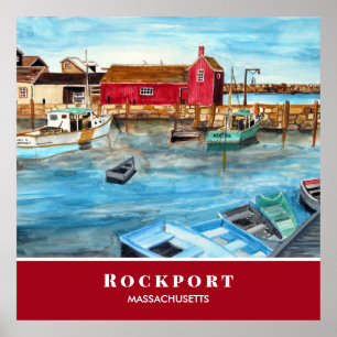 Poster Rockport Harbour Massachusetts Nouvelle-Angleterre