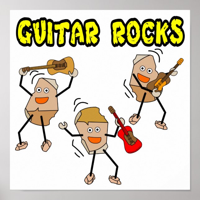 Poster Rocks de guitare (Devant)