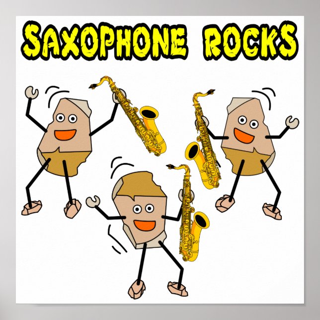 Poster Rocks saxophones (Devant)