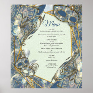 Poster Rococo Rich Motif design avec Masques