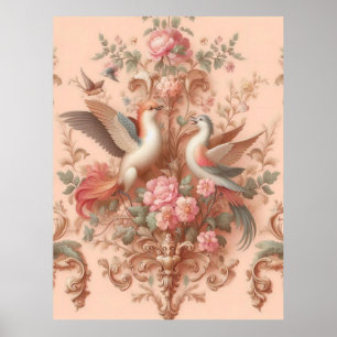 Poster Rococo rose Baroque Fleur Morris
