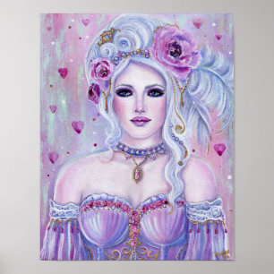 Poster Rococo valentine imaginaire art par Renee Lavoie