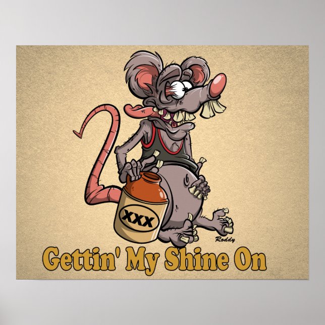 Poster Roddy Rat Fink Style Moonshine #3 Dessin (Devant)