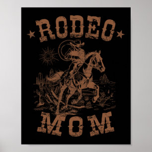 Poster Rodeo Maman Occidentale Cowboy Maman Famille Corre