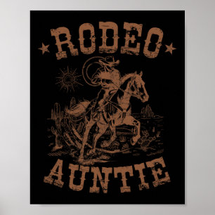 Poster Rodeo Tante Western Cowboy Famille Mère de jumelag