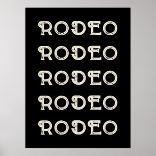 Poster Rodeo Western Typographie Wall Art Ranch Cabine Ac